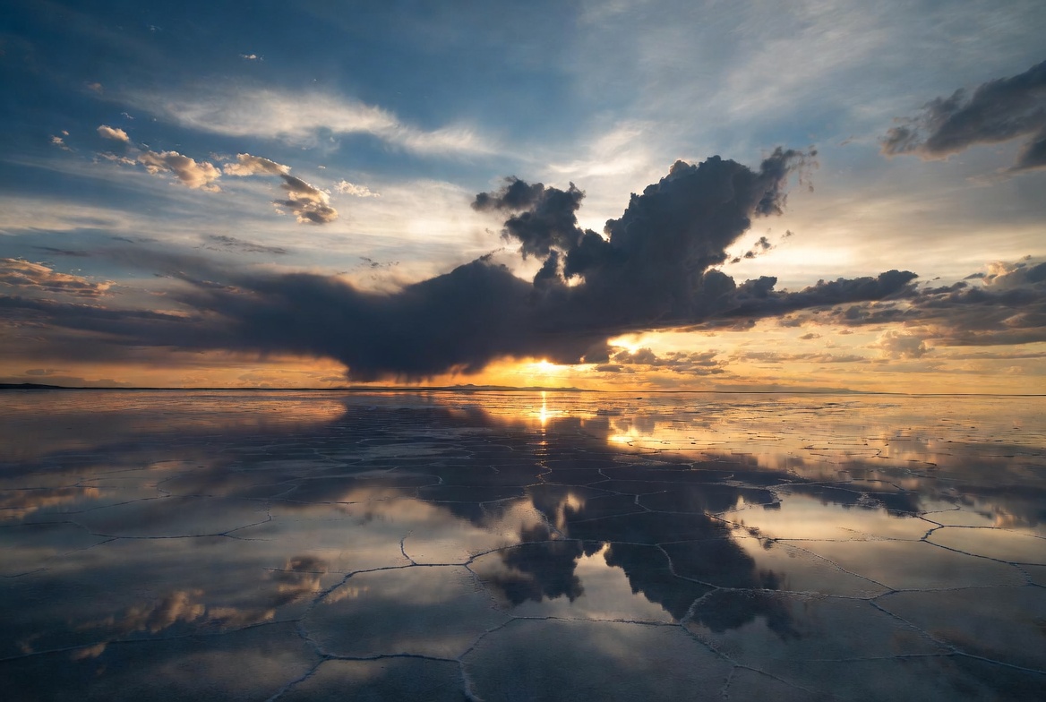 The mirror effect on Salar de Uyuni during rainy season